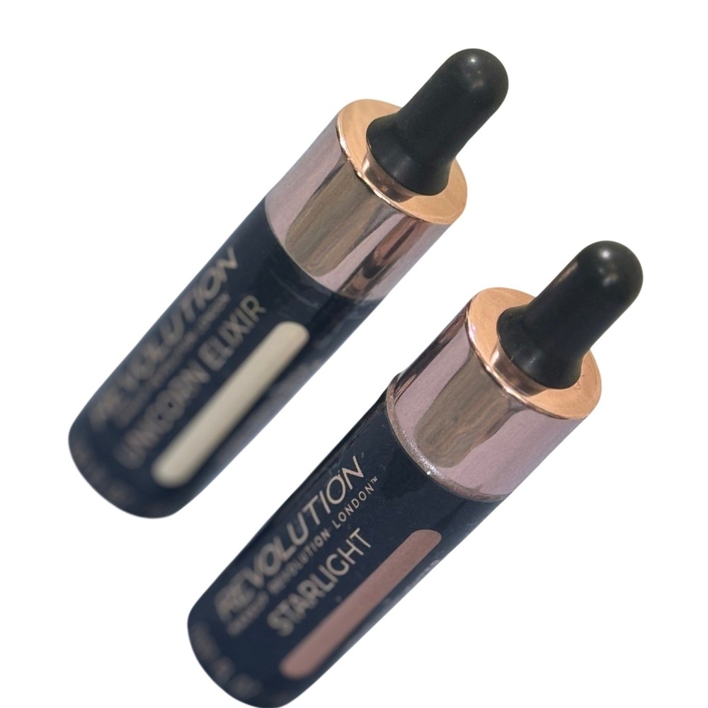 Liquid Highlighter Revolution London Unicorn Elixir & Starlight Mix Lot of 2 NWT